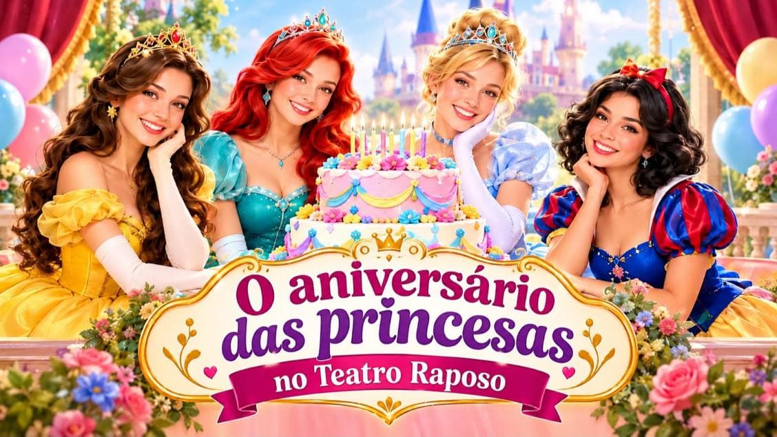 O aniversário das Princesas no Teatro Raposo Shopping