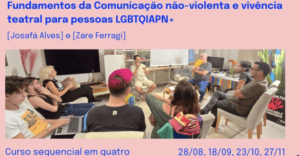 Curso CNV+: a arte da comunicação. Fundamentos da Comunicação não-violenta (CNV) e vivência teatral