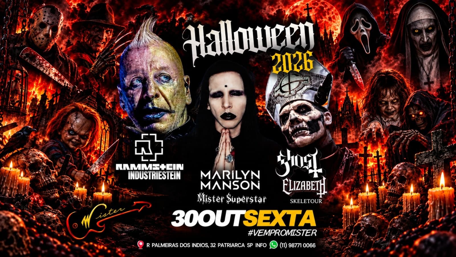 HALLOWEEN 2026 - NU METAL INDUSTRIAL | MISTER ROCK IN SAMPA | 30/10-SEX