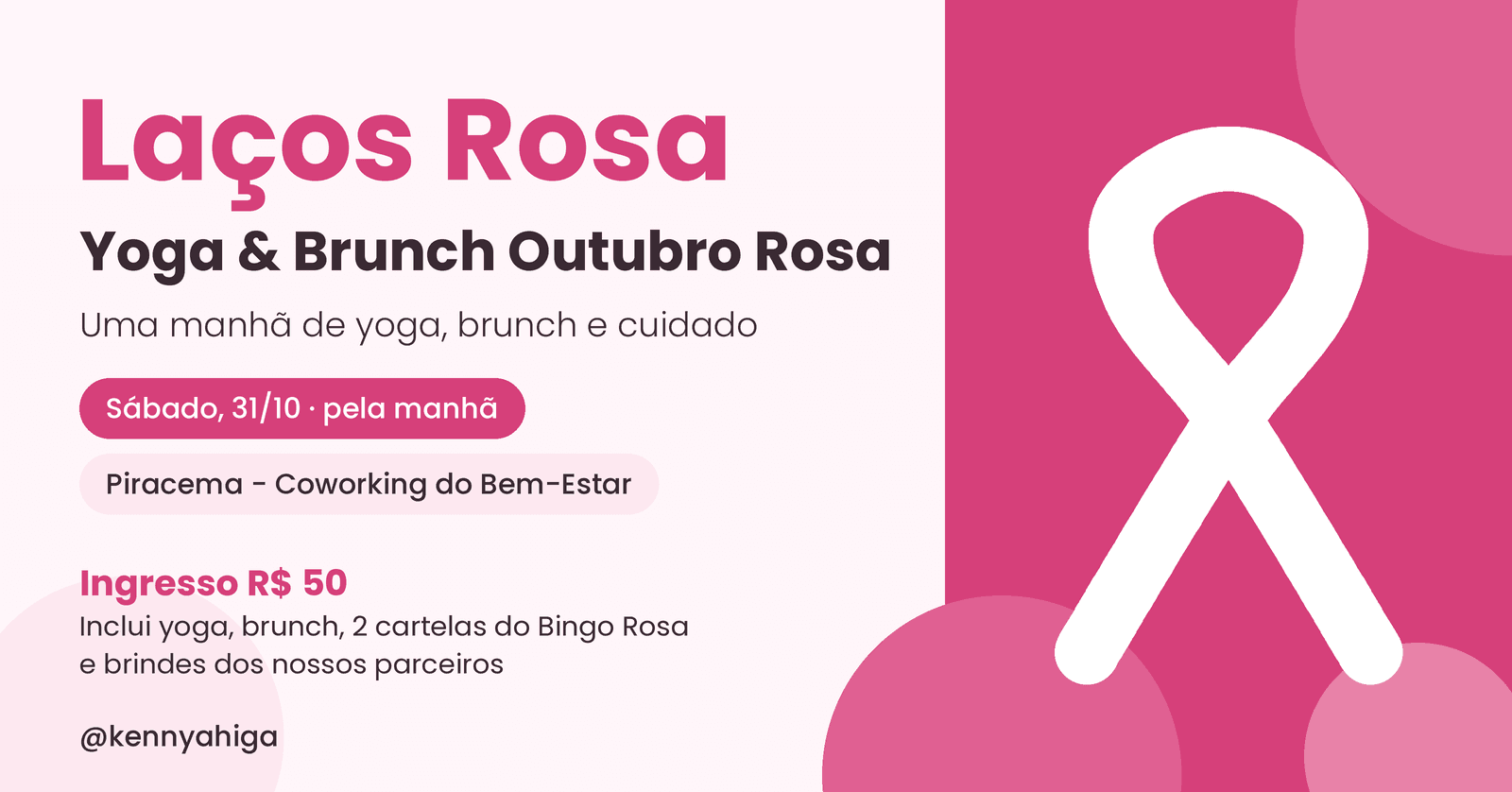 Laços Rosa | Yoga & Brunch Outubro Rosa