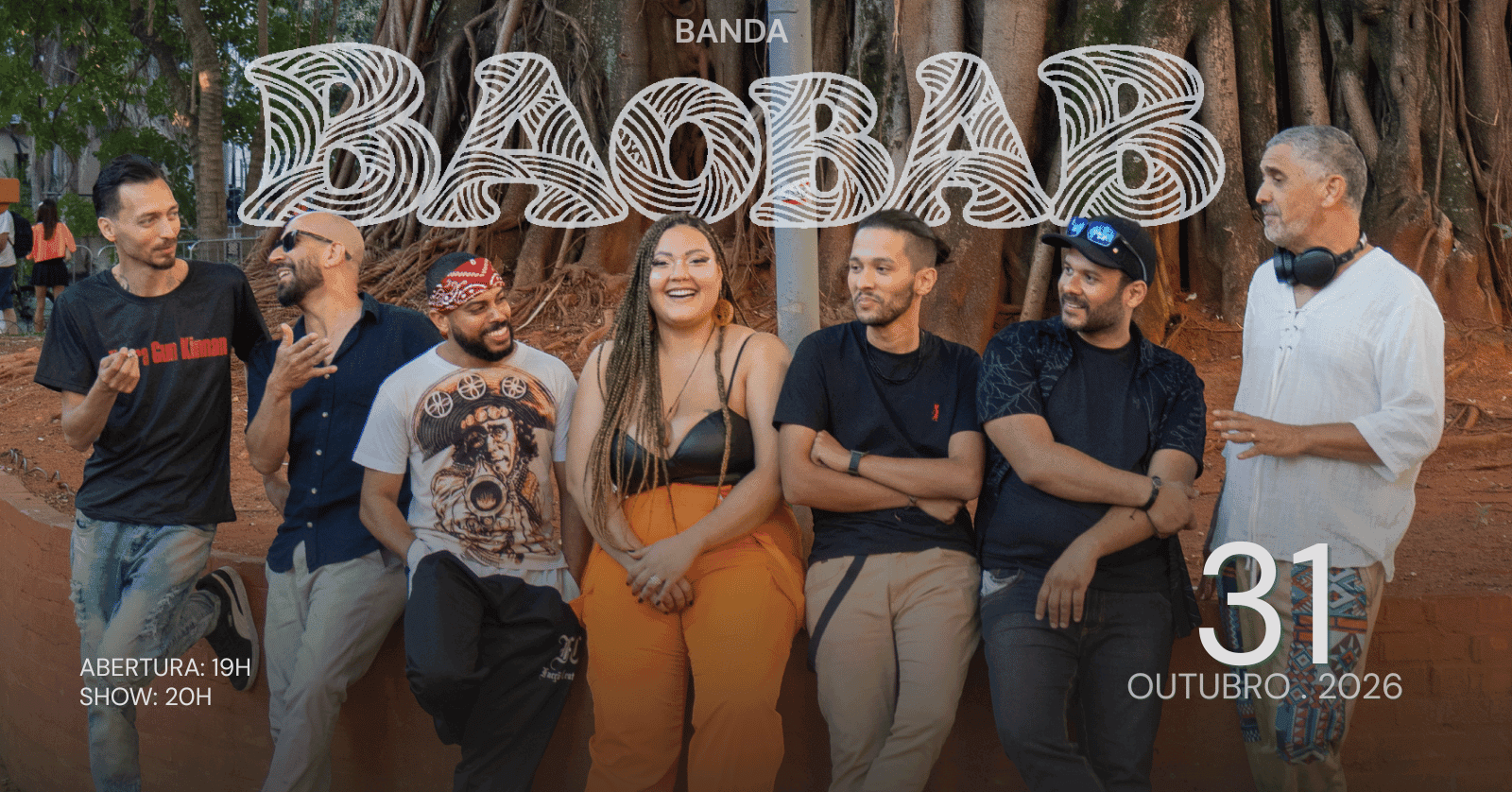 Palco Ovy Ayvu apresenta Banda Baobab . Música Preta Autoral