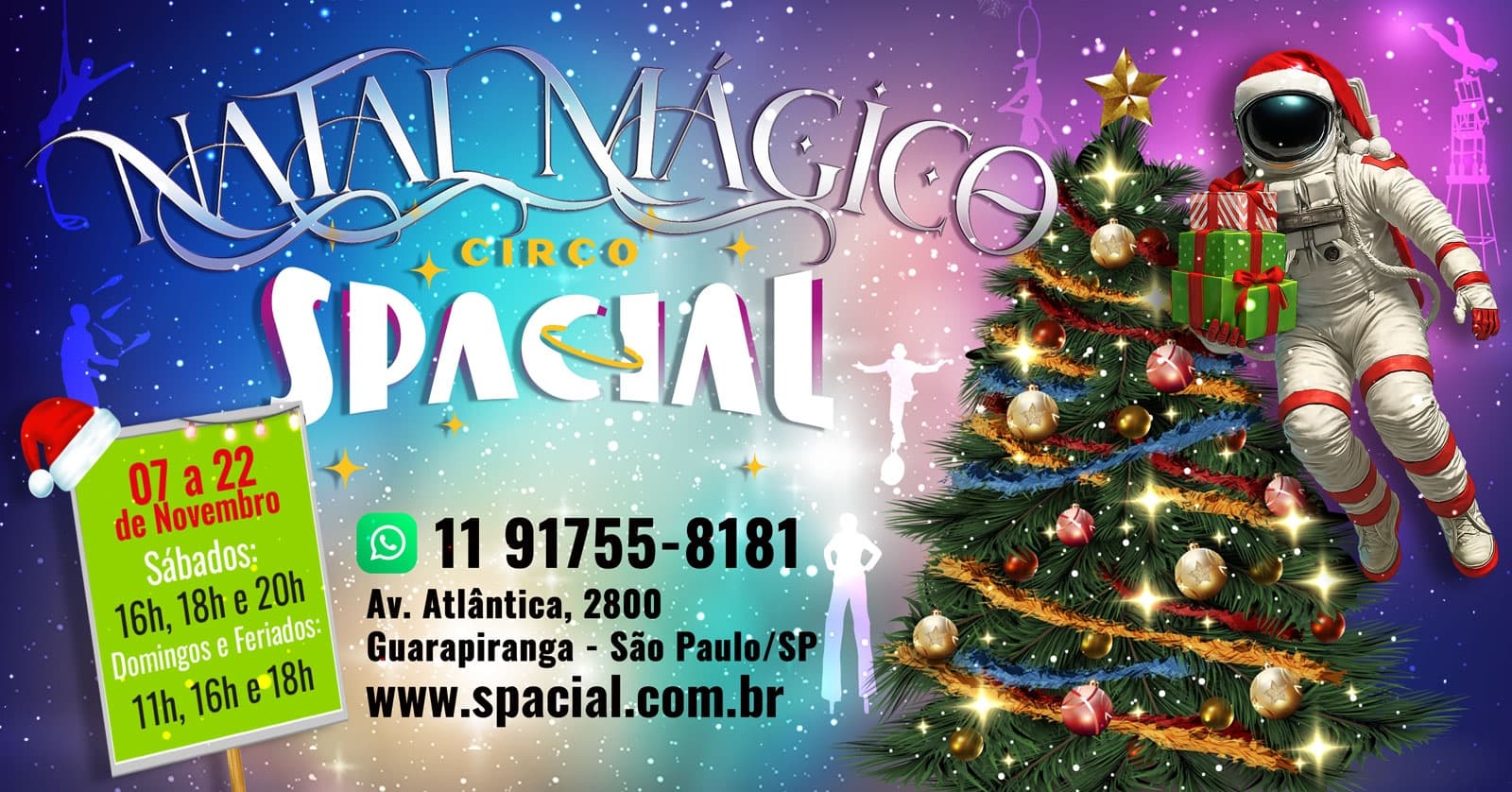 DOM 11h - 08/11/26 - Natal Mágico Circo Spacial