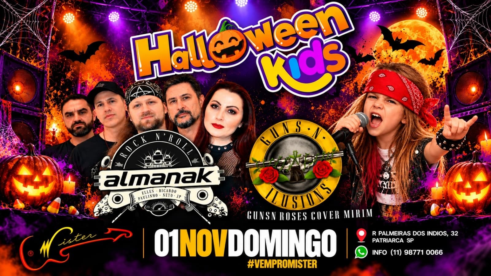 HALLOWEEN KIDS | MISTER ROCK IN SAMPA | 01/11 — DOMINGO