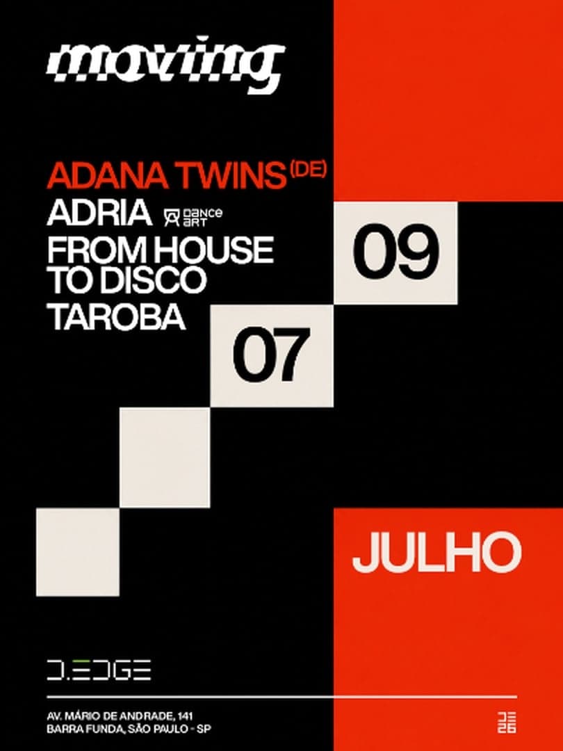 MOVING D-EDGE SP pres.: P1: ADANA TWINS. ADRIA. FROM HOUSE TO DISCO. TAROBA