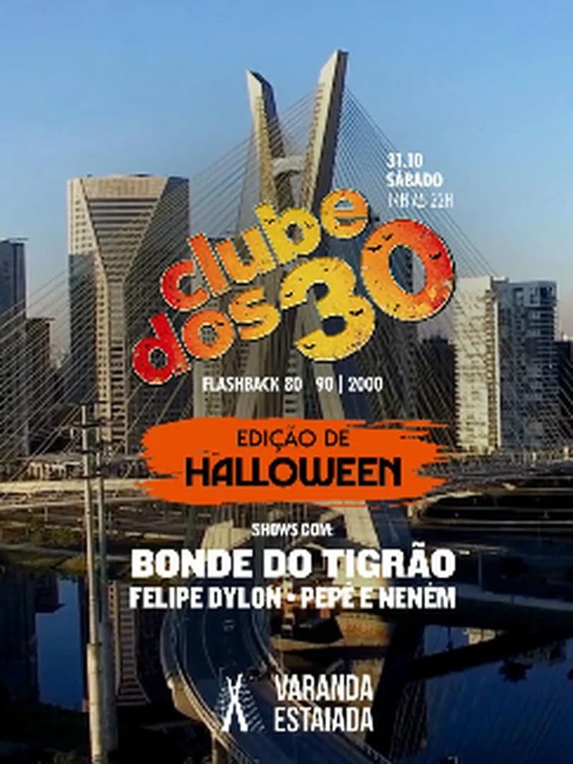 MEGA CLUBE DOS 30 | ESPECIAL HALLOWEEN | 31.10 | 14H ÀS 22H