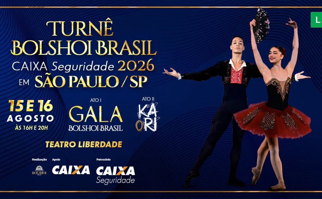 TURNÊ BOLSHOI BRASIL CAIXA SEGURIDADE 2026 EM SÃO PAULO